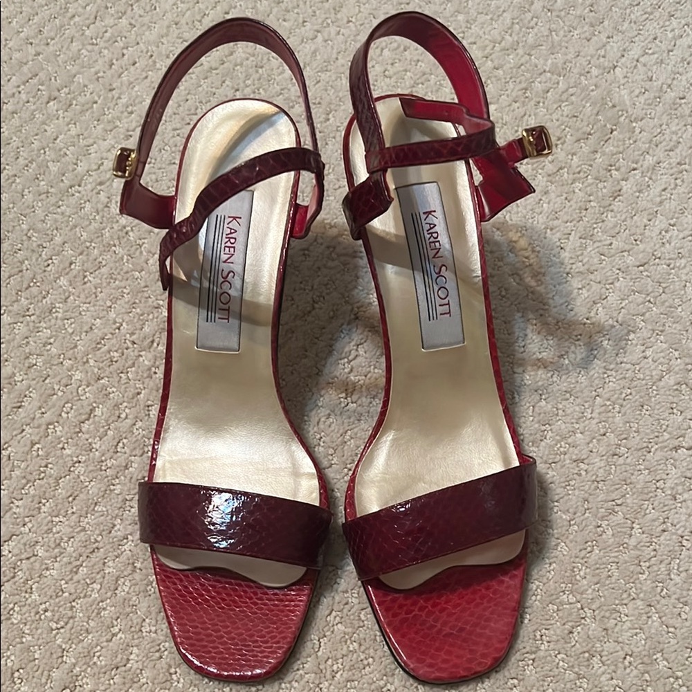 Karen Scott Red Heels with Ankle Strap